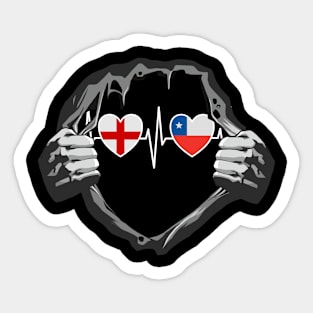 England And Chile Chilean Flag Flags Sticker